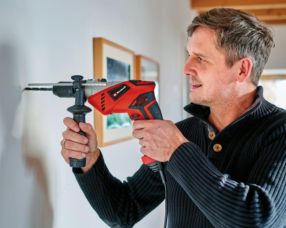 Einhell TE-ID 650 E ütvefúró, 650 W, minőségi fém tokmány, mindkét irányú forgás, mélységütköző fém fúrásához, "press&amp;lock" tengelyreteszelés