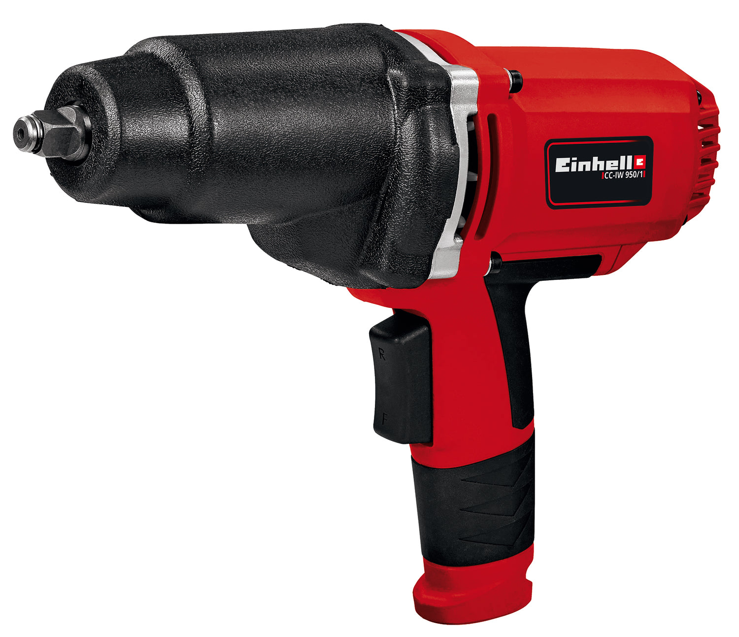 Cheie de impact Einhell CC-IW 950/1, 950 W, 2.300 rpm, cuplu maxim 450 Nm, rotatie inainte si inapoi, maner moale, carcasa robusta a mecanismului de impact, inclusiv chei tubulare de dimensiuni 17, 19, 21, 22 mm