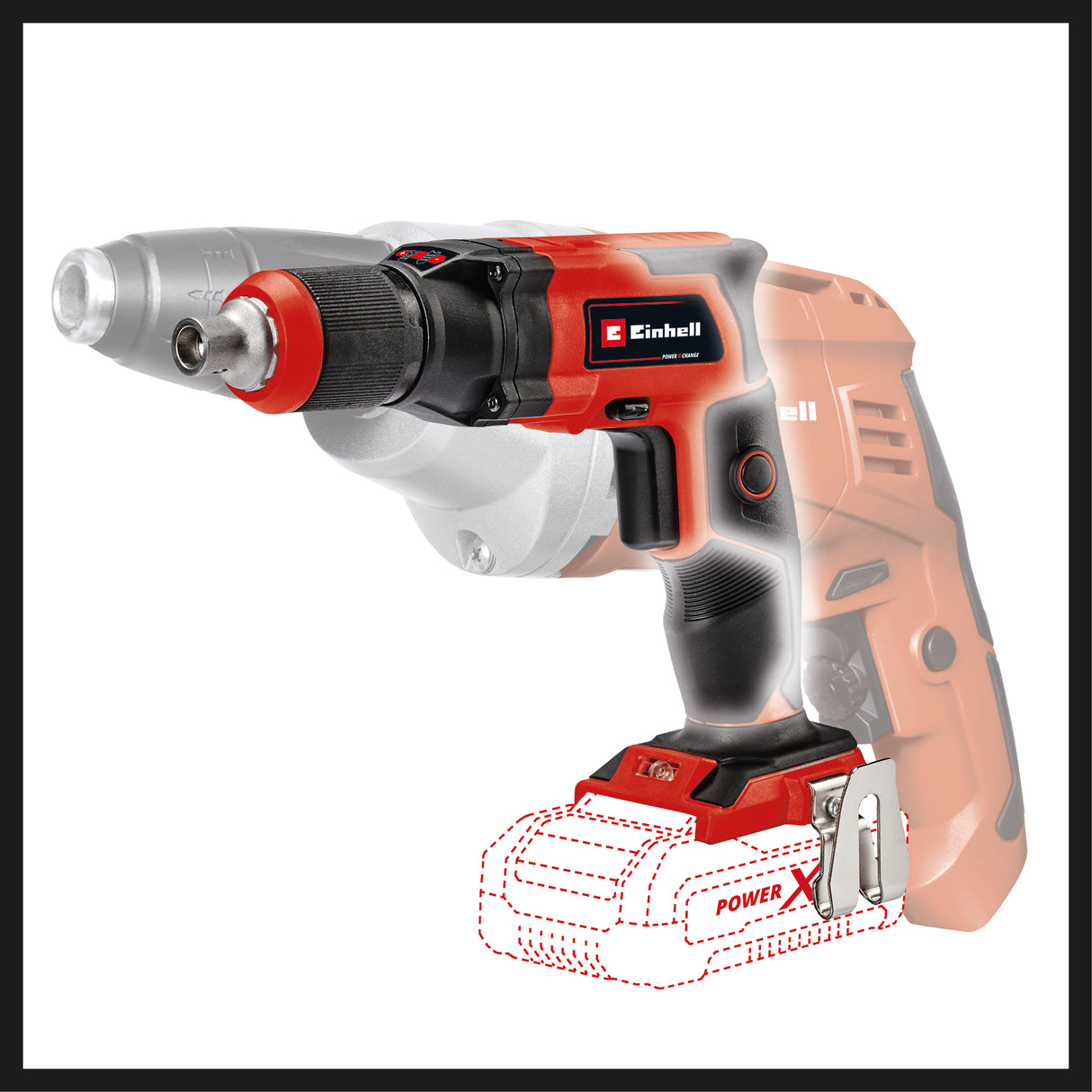 Surubelnita pentru gips-carton pe acumulator Einhell TE-DY 18 Li-Solo Power X-Change (litiu-ion, 18 V, 4000 rpm, opritor de adancime, functionare continua, fara acumulator sau incarcator, in cutie electronica