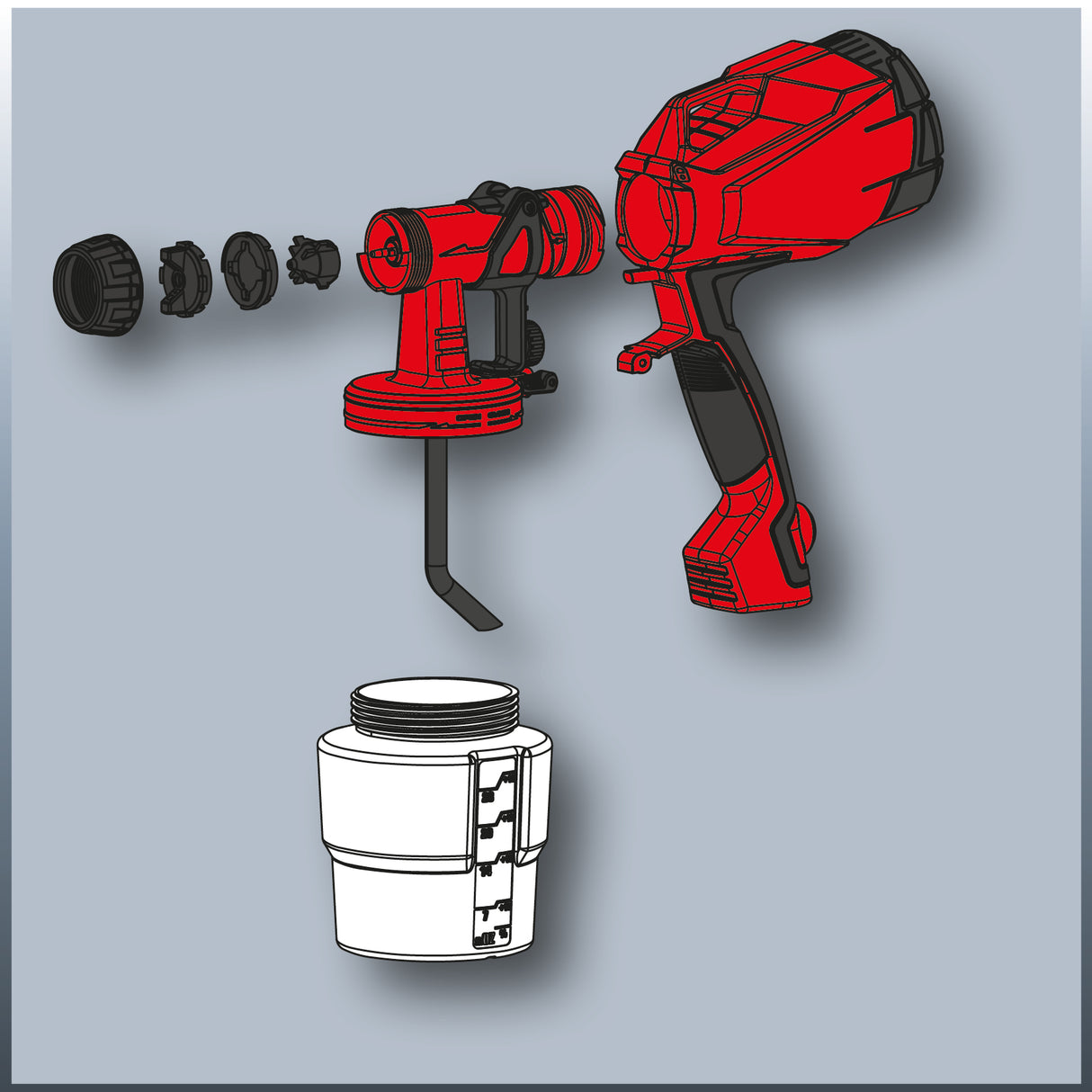 Einhell TC-SY 400 P elektromos festékszóró rendszer (400 W, kis és közepes munkafelületekhez, lakkokhoz és lazúrokhoz, festékáramlás beállítása)