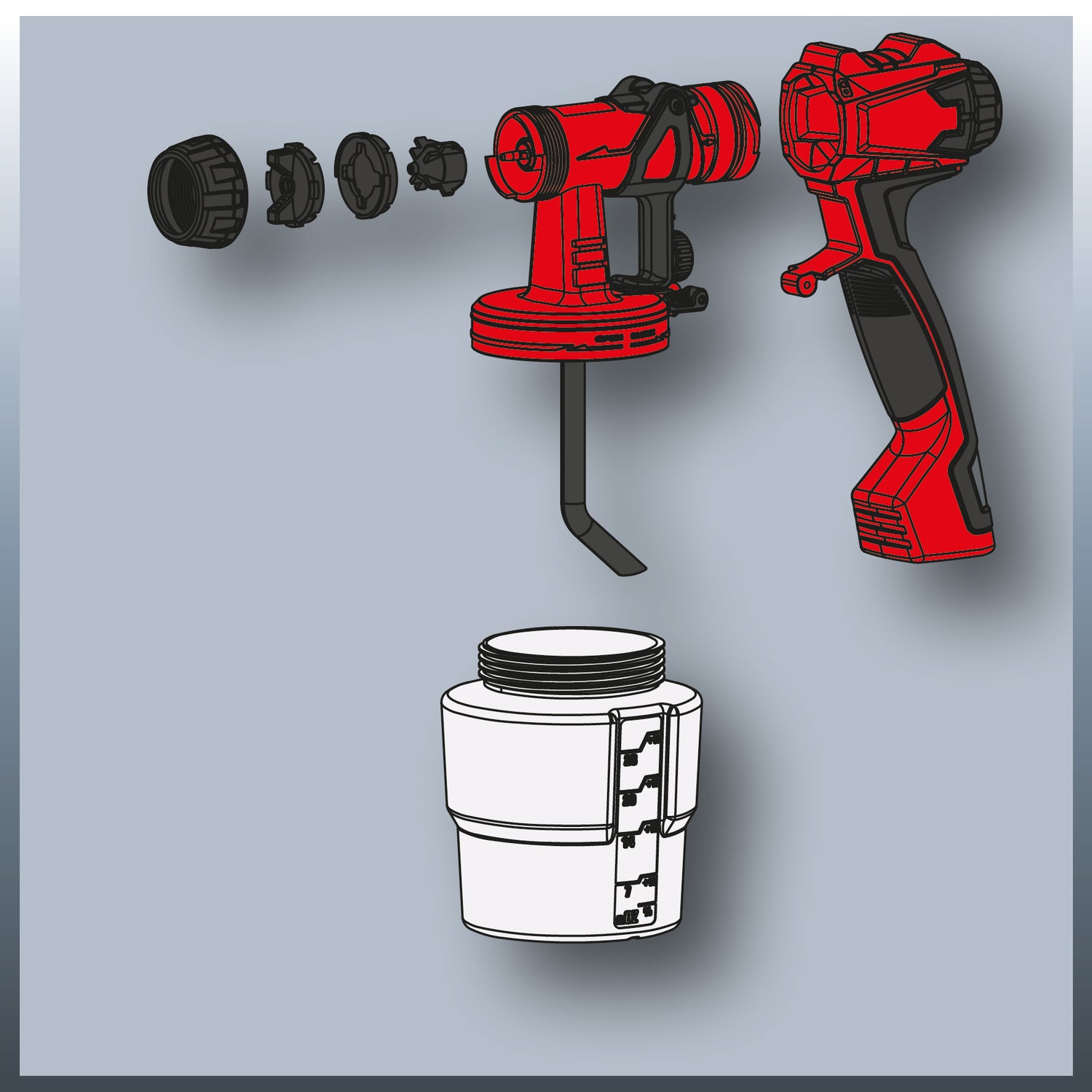 Einhell TC-SY 700 S festékszóró pisztoly (700 W, félig álló, közepes és nagy munkafelületekhez, lakkokhoz és lazúrokhoz)