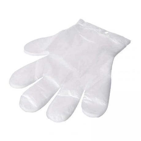 Manusi din folie cu agatatoare- set de 100 buc., versatile, transparente;marime universala