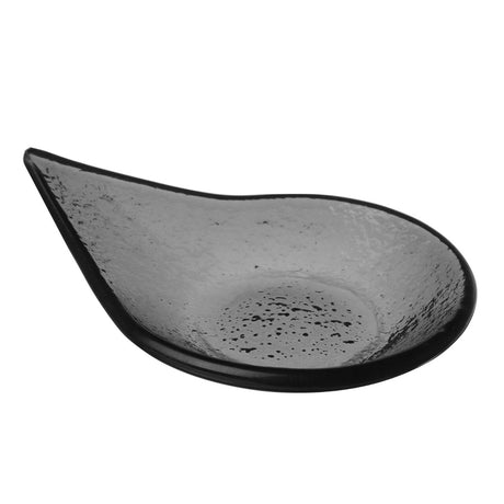 Vas de sticla neagra cu picatura de ploaie Vetro fingerfood, 80x100mm Fine Dine