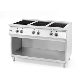 Masina de gatit cu 6 ochiuri cu inductie si spatiu de depozitare, Hendi, 25500W, 1200x700x(H)890mm