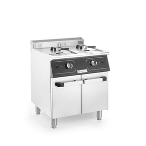 Friteuza electrica dubla cu spatiu de depozitare,2x24L,24kw, 400V, 700x700x(H)850+90 mm