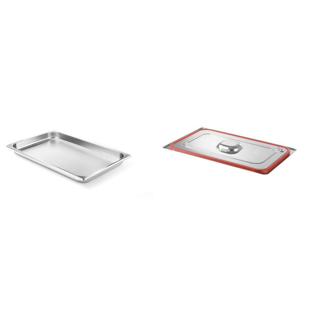 Pachet Tava GN 1/1 20mm 2.6L + Capac GN 1/1 banda silicon