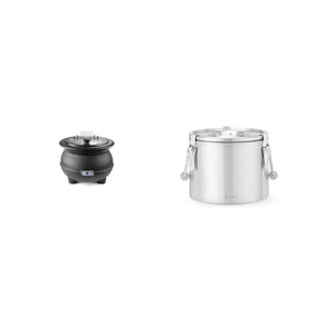 Pachet incalzitor supa 8L + Termos mancare 10L inox