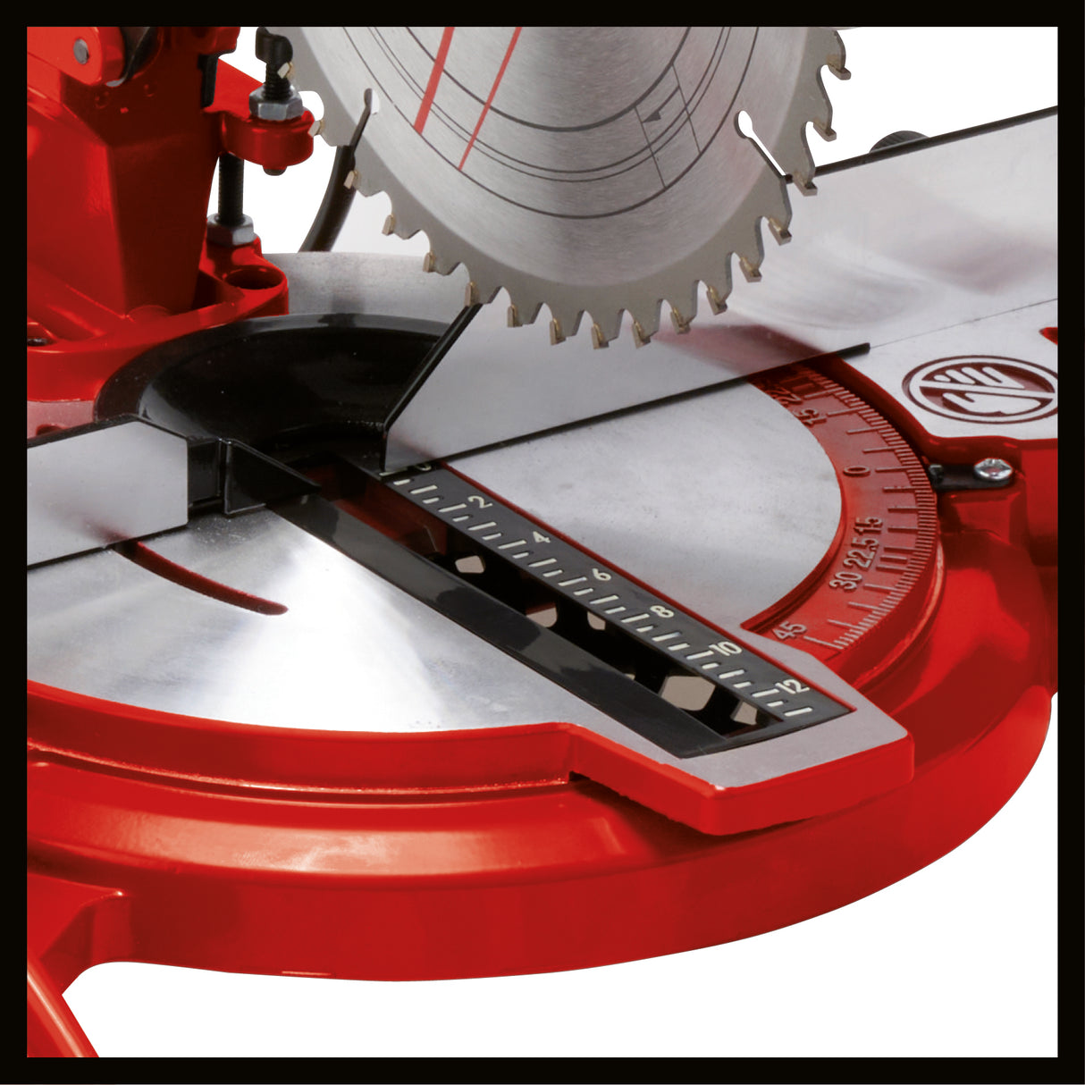 Fierastrau circular cu taiere transversala si unghiulara Einhell TC-MS 2112, max. 1.600 W, 5.000 rpm, lama de Fierastrau cu varf de carbura de inalta calitate, placa rotativa cu reglare a unghiului de 45° stanga/dreapta