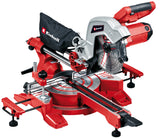 Einhell TC-SM 216 körfűrész vontatással, kereszt- és szögvágással, 1600 W, forgótányér gyorsbeállítással és reteszelő pozíciókkal, lézer, bal+jobb befogás, orsóretesz, keményfém fűrészlappal együtt
