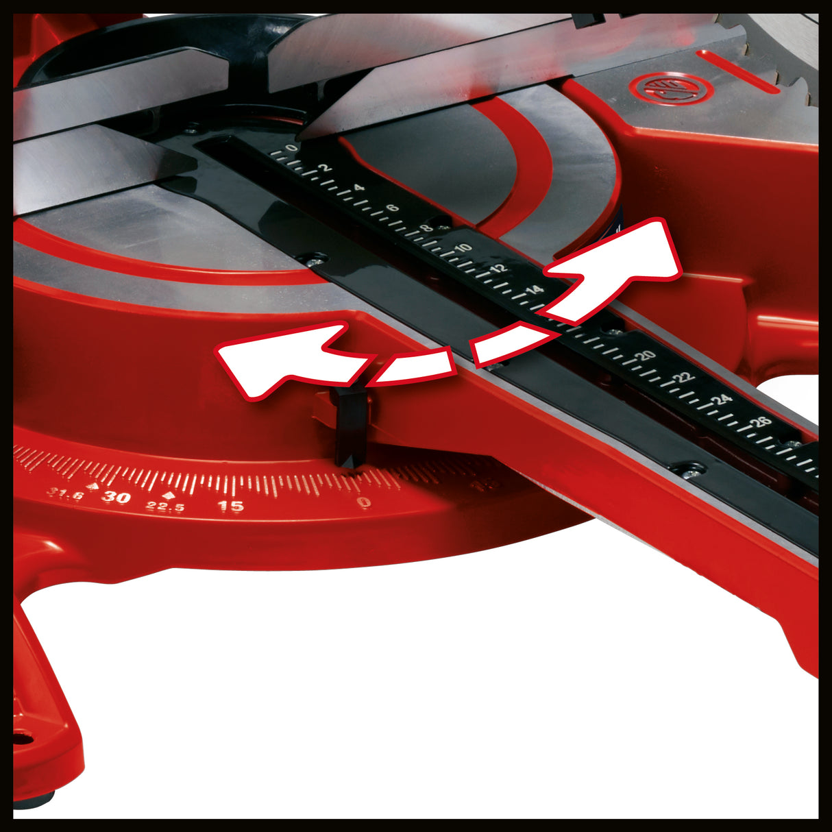 Fierastrau circular glisant Einhell TC-SM 2534/1, max. 2.350 W, functie de tragere integrata, cap de Fierastrau inclinabil stanga/dreapta, laser, lama de Fierastrau de precizie cu varf din carbura