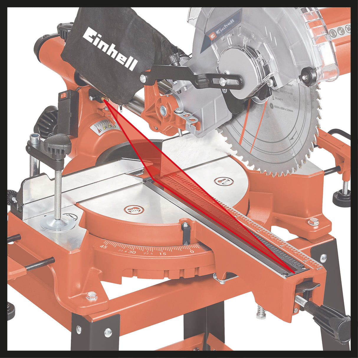 Fierastrau circular Einhell TC-SM 2531/2 U, 1900 W, 4.800 rpm, lama de Fierastrau Ø254 x ø30 mm, laser, cap de Fierastrau rabatabil, incl. lama de Fierastrau HM