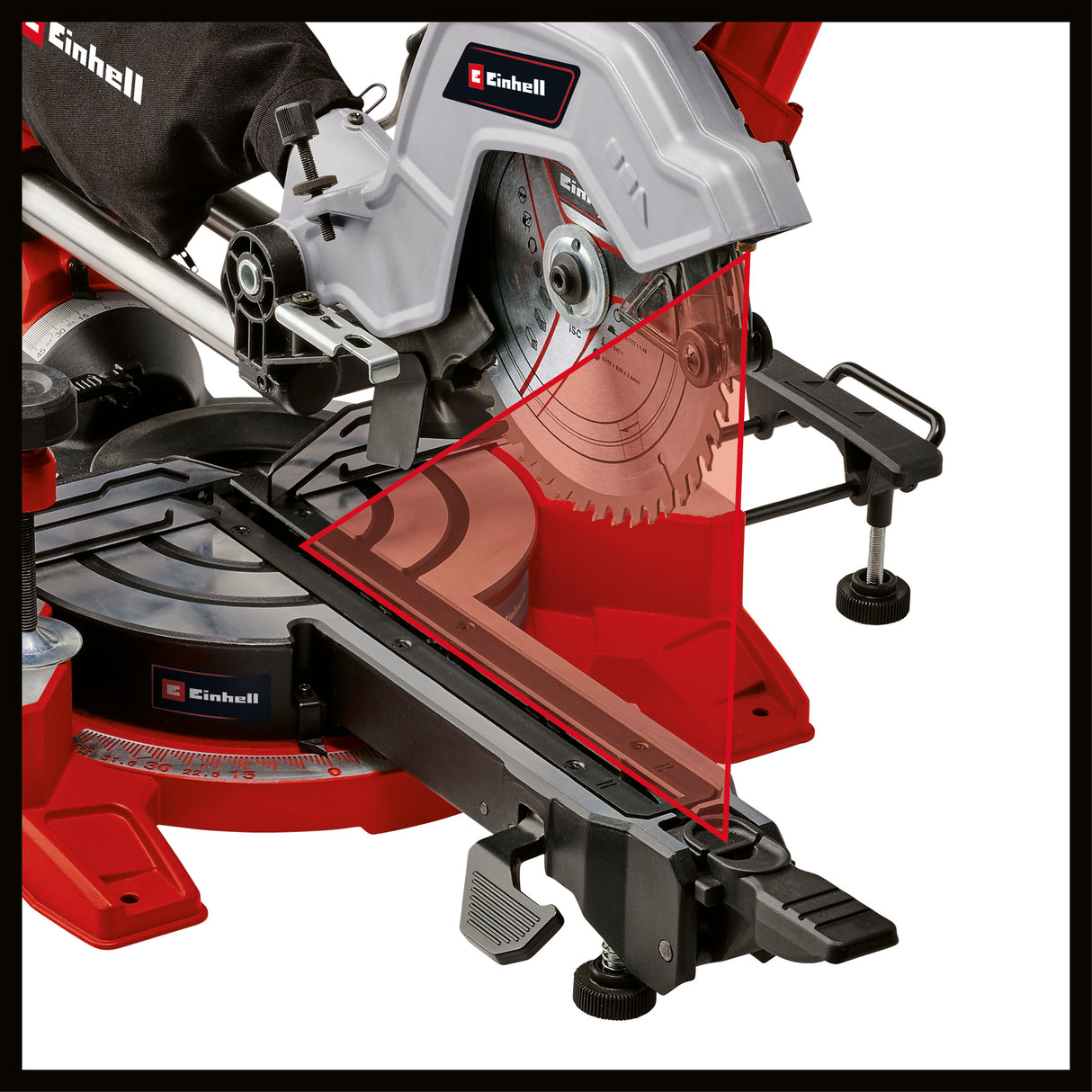Fierastrau circular Einhell TE-SM 8 L Dual, 1800 W, lama de Fierastrau Ø 216 mm, latime de taiere 305 mm, adancime de taiere 65 mm, laser cu linie de taiere, inclinare a capului Fierastraului pe ambele parti