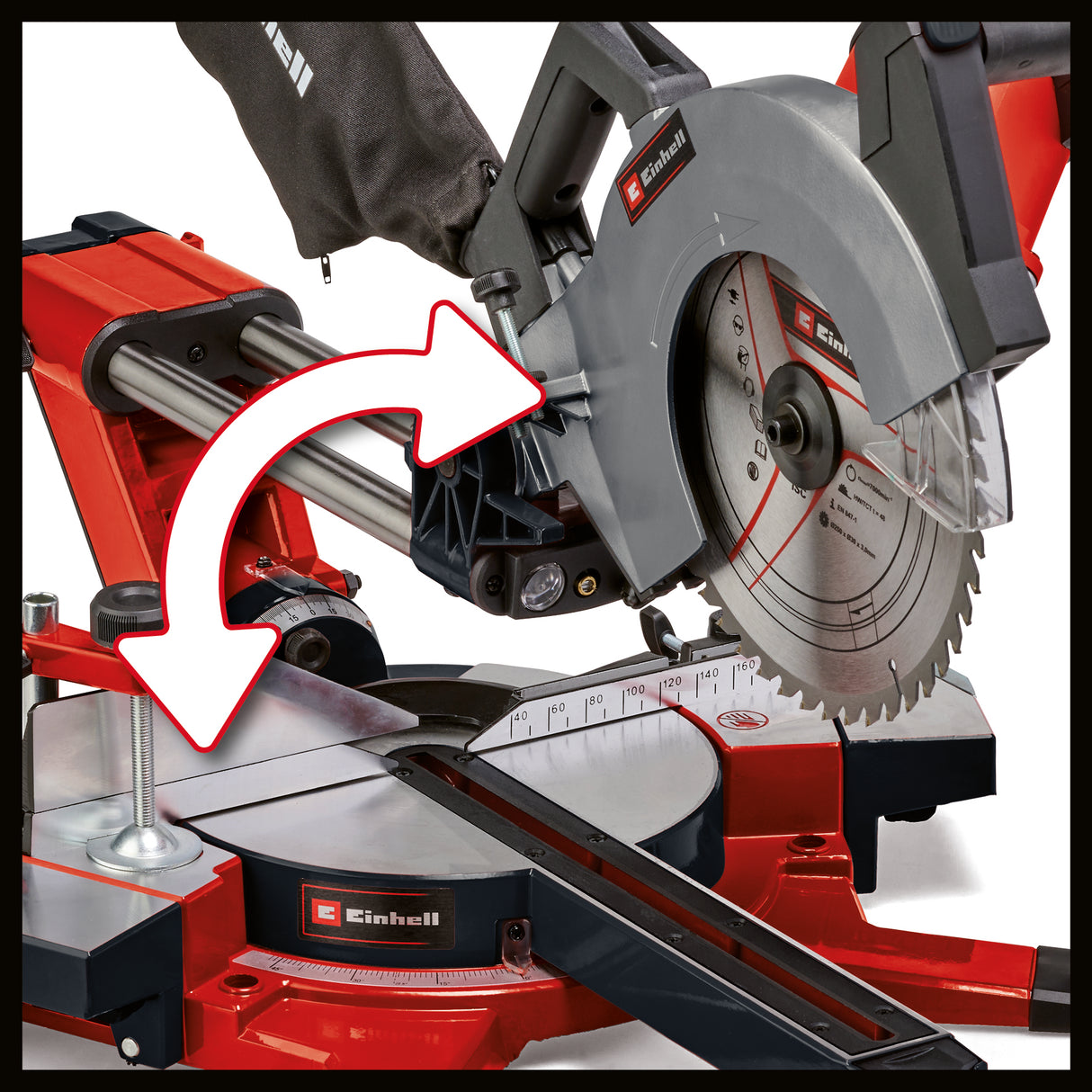 Fierastrau circular cu glisare Einhell TE-SM 2534 (1800W, 5100 1/min, latime maxima de taiere 340mm, inaltime maxima de taiere 90mm, pornire lina, inclusiv lama de Fierastrau HM