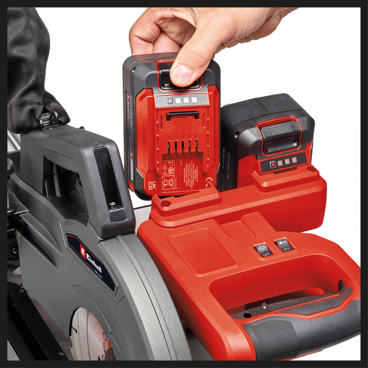 Einhell TE-SM 36/10 L Li-Solo Power X-Change akkus körfűrész (36 V, 254 mm-es fűrészlap, 3800 fordulat/perc, sima siklási funkció, vágóvonallézer, akkumulátor nélkül)