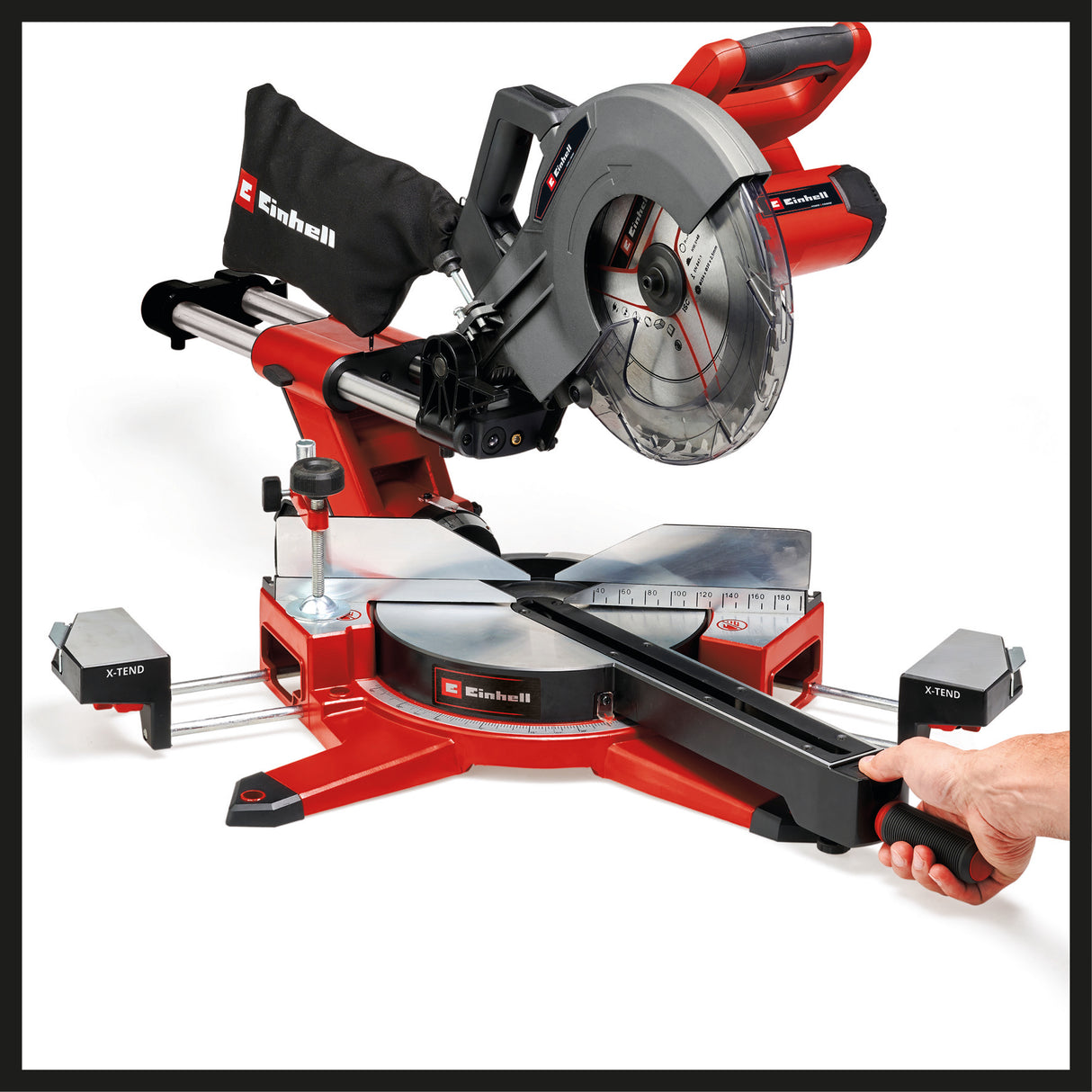 Einhell TE-SM 36/10 L Li-Solo Power X-Change akkus körfűrész (36 V, 254 mm-es fűrészlap, 3800 fordulat/perc, sima siklási funkció, vágóvonallézer, akkumulátor nélkül)