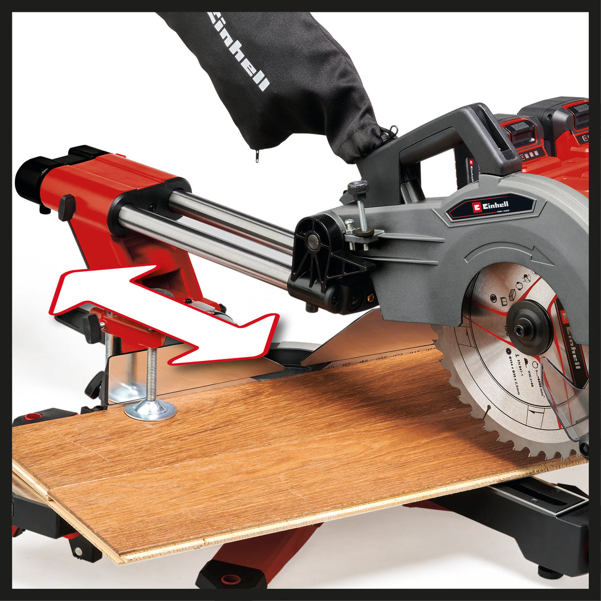 Einhell TE-SM 36/10 L Li-Solo Power X-Change akkus körfűrész (36 V, 254 mm-es fűrészlap, 3800 fordulat/perc, sima siklási funkció, vágóvonallézer, akkumulátor nélkül)