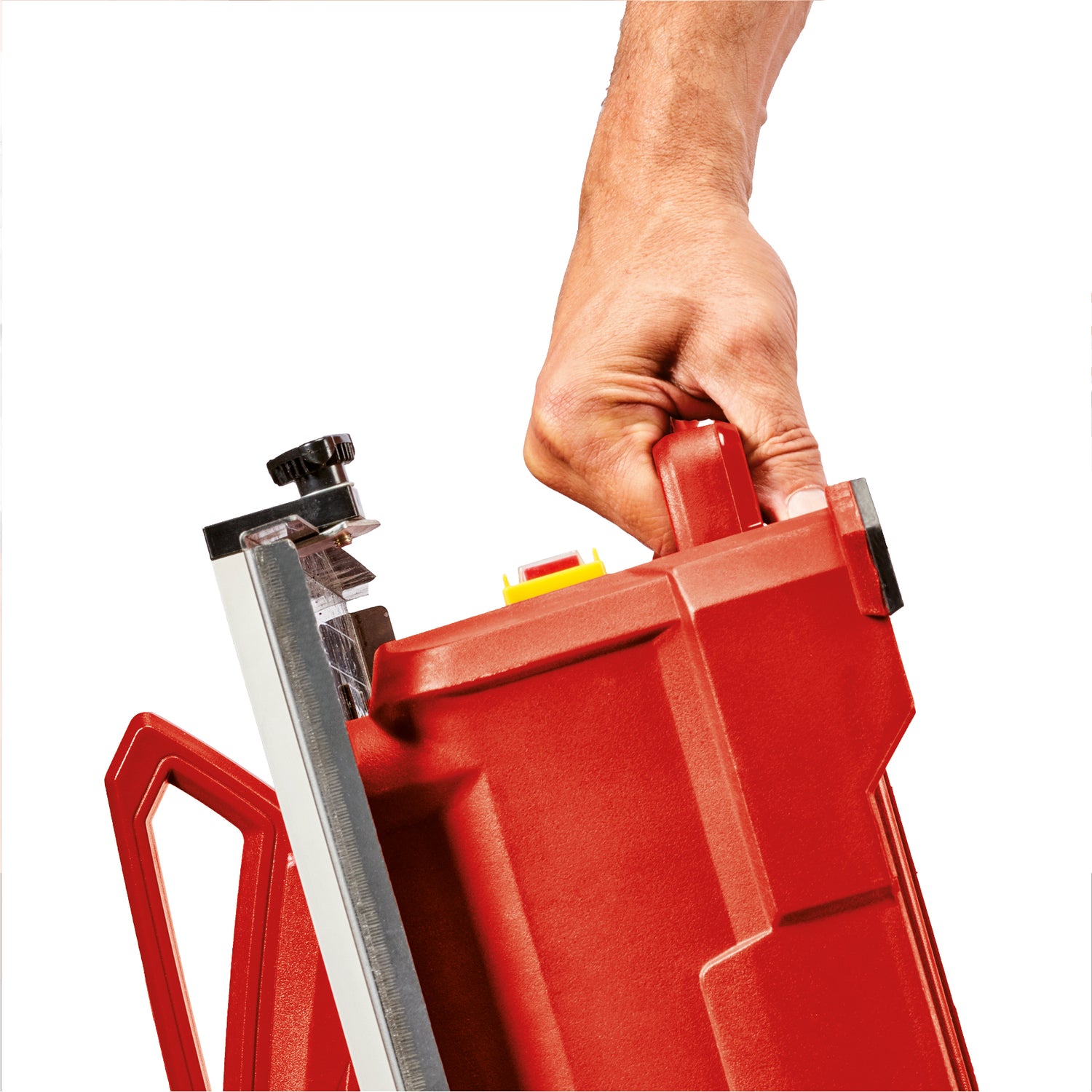 Masina de taiat placi ceramice Einhell TC-TC 800, 800 W, 2950 rpm, masa rabatabila din otel inoxidabil cu scala unghiulara, opritor unghiular reglabil, rezervor de apa, opritor paralel, protectie disc taietor, maner de transport