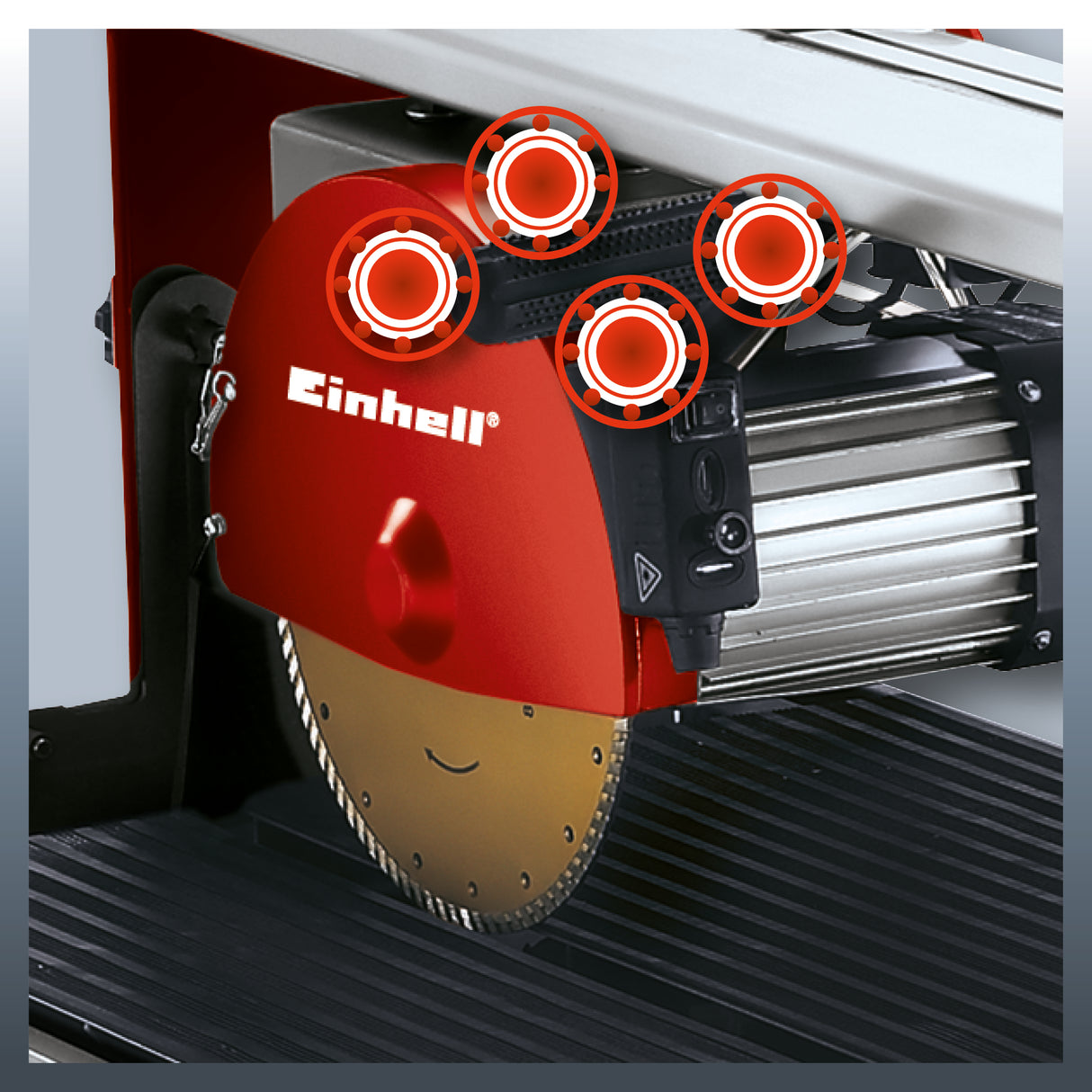 Einhell TE-SC 570 L kővágó gép, 1500 W, maximális vágási magasság 60 mm, turbó gyémánt vágótárcsa Ø250 x Ø25,4 mm, kivehető lézer