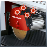 Einhell TE-SC 570 L kővágó gép, 1500 W, maximális vágási magasság 60 mm, turbó gyémánt vágótárcsa Ø250 x Ø25,4 mm, kivehető lézer