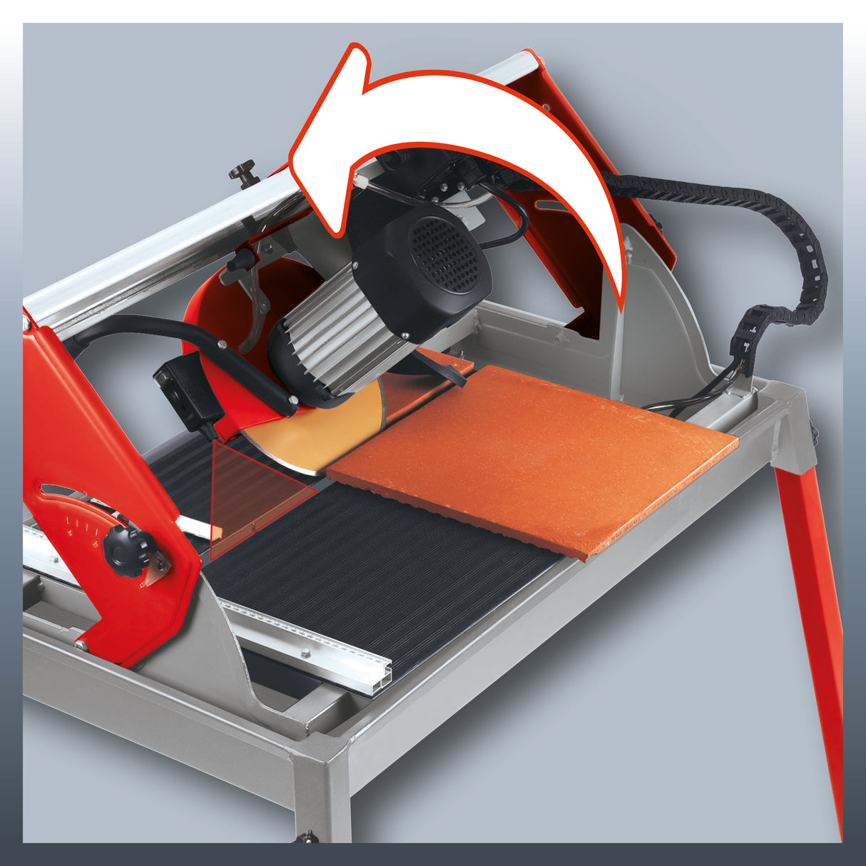 Einhell TE-SC 570 L kővágó gép, 1500 W, maximális vágási magasság 60 mm, turbó gyémánt vágótárcsa Ø250 x Ø25,4 mm, kivehető lézer