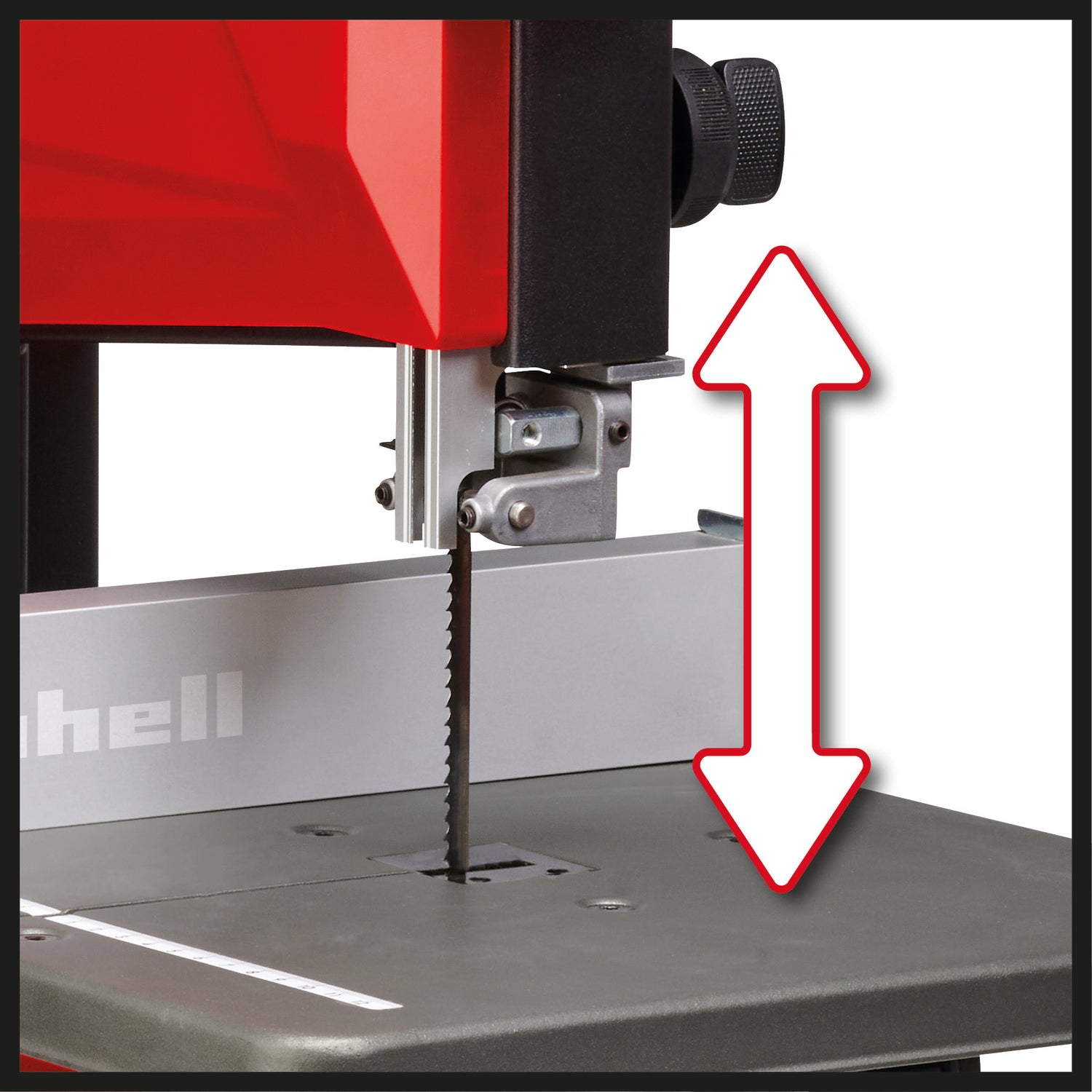 Fierastrau cu banda Einhell TC-SB 200 +, 300 W, schimbare banda fara unelte, opritor paralel, reglare inaltime, ghidaj robust banda Fierastrau, masa rabatabila continuu