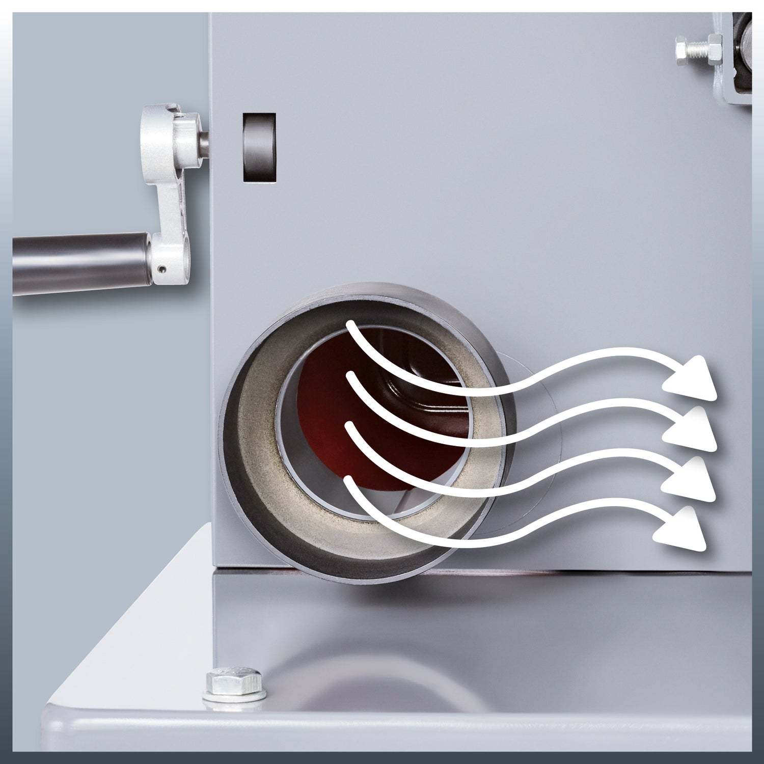 Fierastrau cu banda Einhell TC-SB 305 U, 750W, viteza a lamei de ferastrau 370-800 m/min, inaltime de taiere 170mm, masa de ferastrau inclinabila, opritoare paralele si unghiulare, cadru de baza