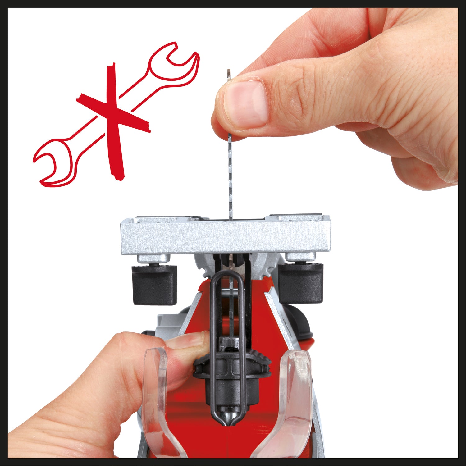 Einhell TE-JS 18/80 Li-Solo akkus körfűrész, 18 V-os rendszer, 2400 1/perc, maximális vágási mélység 80 mm, akkumulátor és töltő nélkül