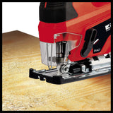 Fierastrau vertical pe acumulator Einhell TC-JS 18 Li (1x2,5 Ah Power X-Change (Li-Ion, 18 V, functie de cursa a pendulului, adaptor de aspirare, incl. 1x acumulator de 2,5 Ah, incarcator si geanta