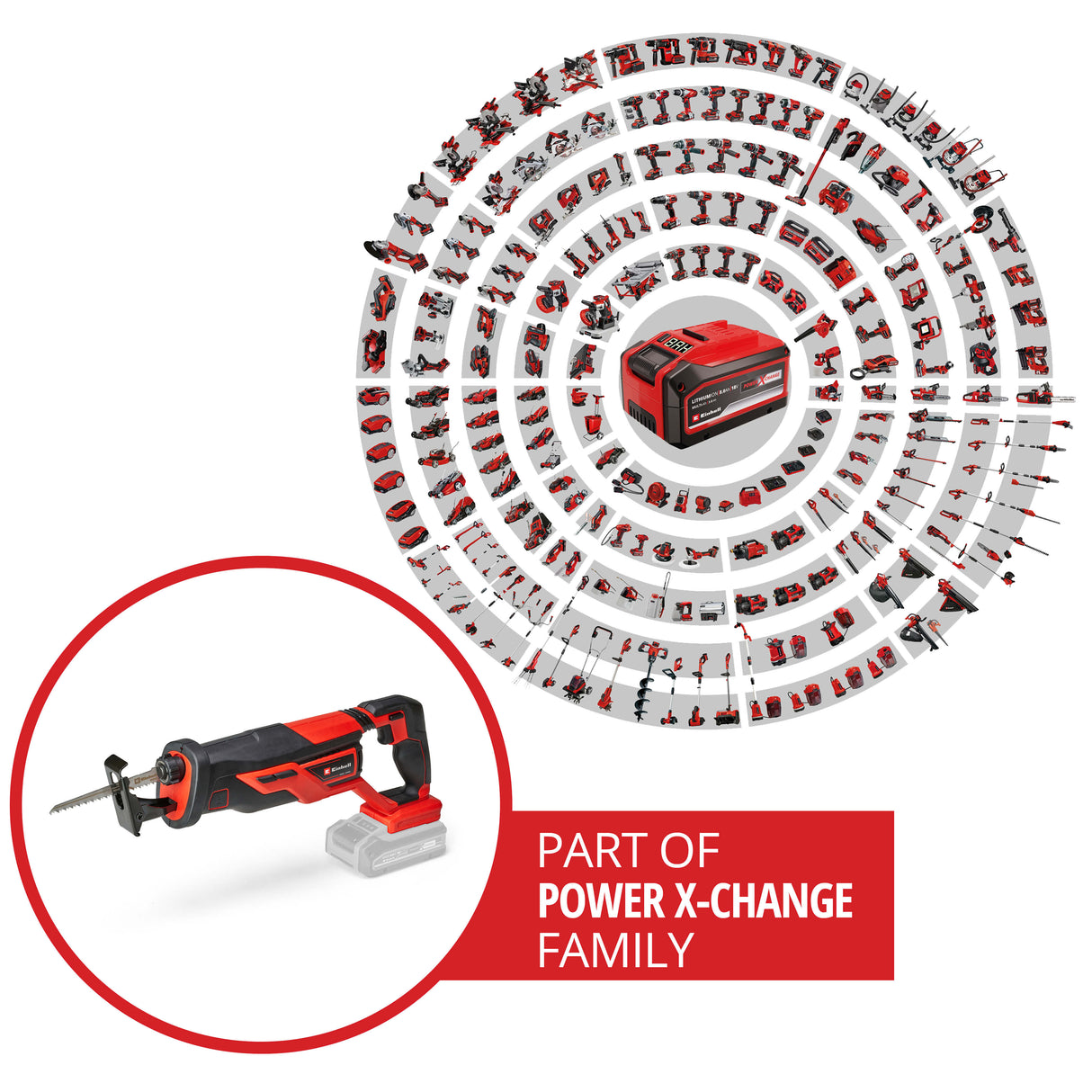 Fierastrau universal tip sabie pe acumulator Einhell TE-AP 18/26 Li-Solo Power X-Change, Li-ion, 18 V, inaltime cursa 26 mm, adancime de taiere 18 cm in lemn, incl. lama de Fierastrau, livrare fara acumulator sau incarcator