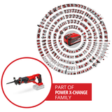 Fierastrau universal tip sabie pe acumulator Einhell TE-AP 18/22 Li-Solo, pachet de baterii de 18 V, max. 2.600 1/min, diametru maxim de taiere 100 mm, furnizat fara acumulator si incarcator