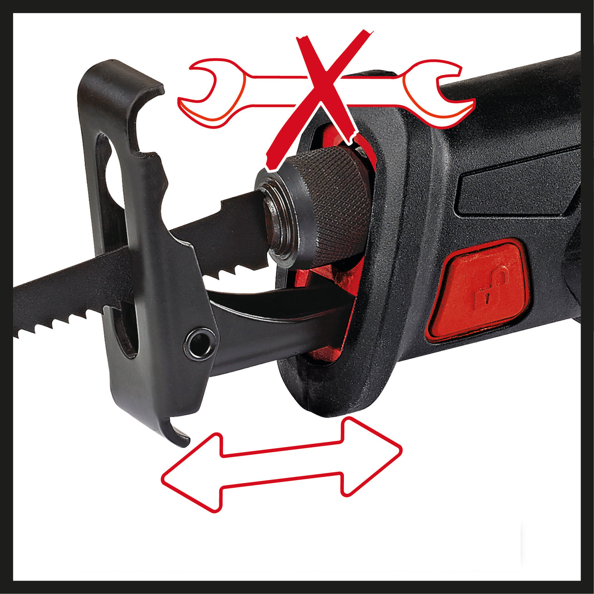 Fierastrau universal tip sabie pe acumulator Einhell TE-AP 18/22 Li-Solo, pachet de baterii de 18 V, max. 2.600 1/min, diametru maxim de taiere 100 mm, furnizat fara acumulator si incarcator
