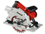 Einhell TE-CS 165 kézi körfűrész, 1200 W, alapjárati fordulatszám 5500 1/perc, maximális vágási átmérő 55 mm, puha markolat, párhuzamos ütköző, keményfém fűrészlappal együtt