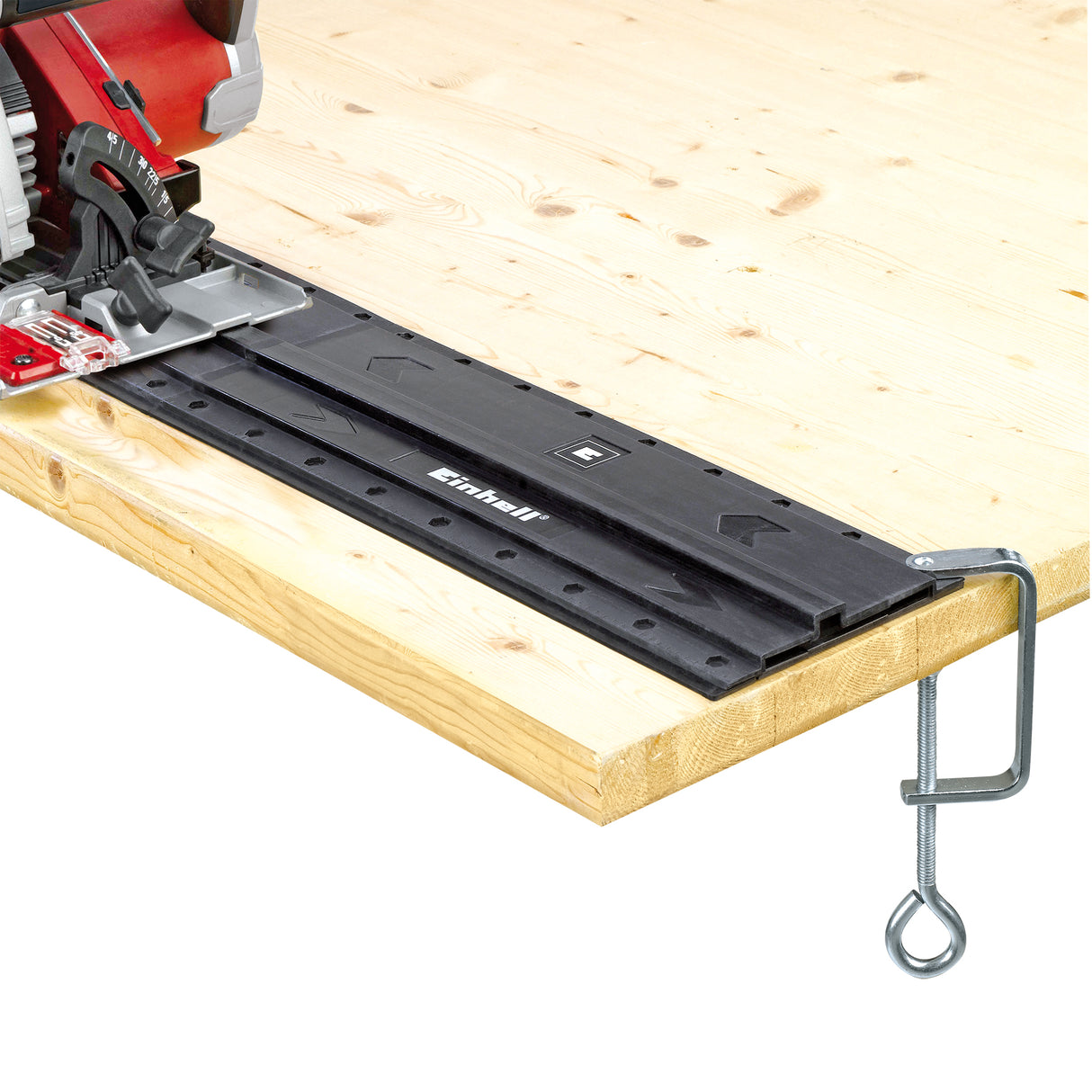 Einhell TE-CS 165 kézi körfűrész, 1200 W, alapjárati fordulatszám 5500 1/perc, maximális vágási átmérő 55 mm, puha markolat, párhuzamos ütköző, keményfém fűrészlappal együtt