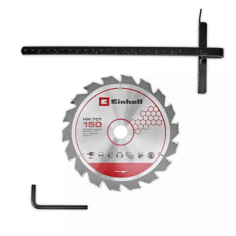 Fierastrau circular de mana pe acumulator Einhell TE-CS 18/150-2 Li - Solo Power X-Change,18 V, disc Ø 150 mm, adancime taiere 49 mm, reglare fara scule, LED, fara baterie - imagine 2