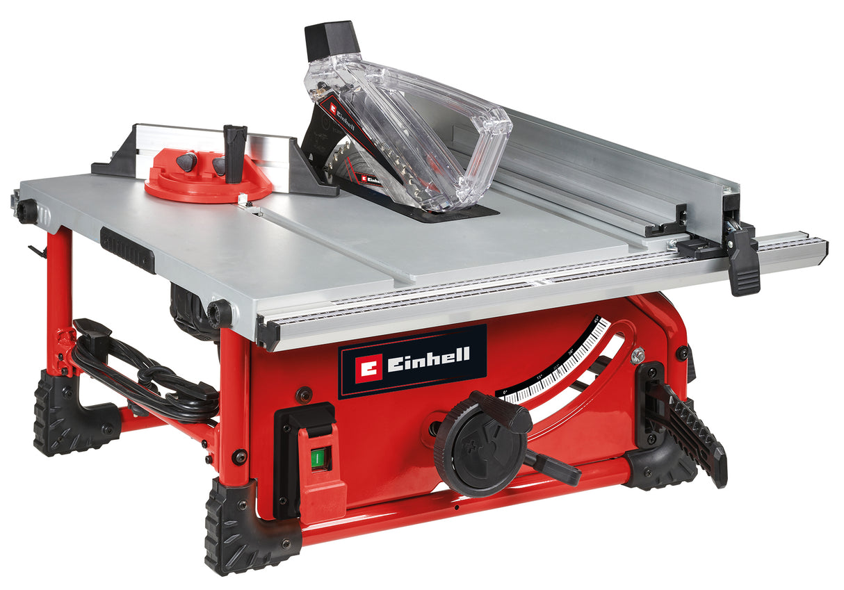 Fierastrau circular de masa Einhell TE-TS 254 T, 2000 W, pornire usoara, masa principala din aluminiu, extensie masa, ghidaj longitudinal, opritor unghiular, comutator de suprasarcina, reglare pana de despicare