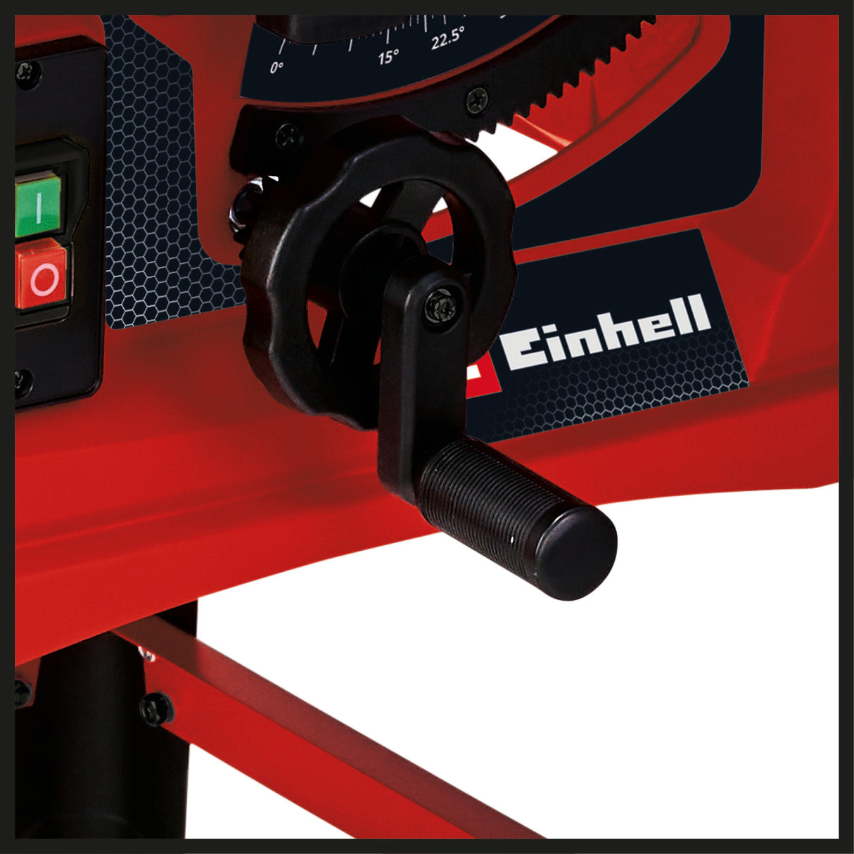 Einhell TC-TS 254 eco asztali körfűrész, párhuzamos ütközővel a precíz vágásokhoz, szögütközővel a 45°-os vágásokhoz, házzal és fűrészlap-védelemmel, fűrészporelszívó csatlakozóval