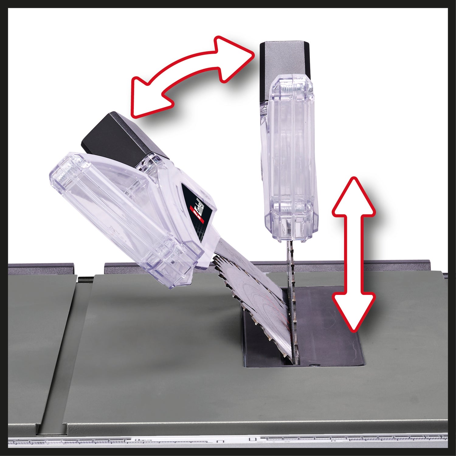 Einhell TC-TS 2225 U asztali körfűrész, 2200 W, vágási magasság 80 mm, fűrészlap Ø 254 mm, asztalhosszabbító, szögütköző, párhuzamos ütköző, tolórúd, alapkeret