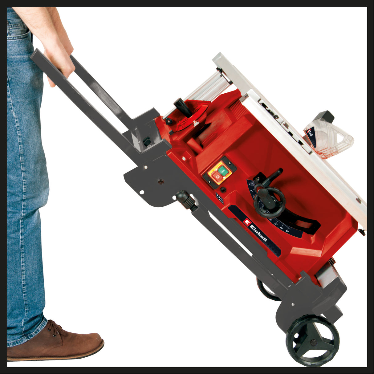 Einhell TE-CC 250 UF asztali körfűrész, max. 2000 W, formátumsín, könnyű indítás, alumínium asztal, párhuzamos és kereszt-/szögütköző, összecsukható és mobil