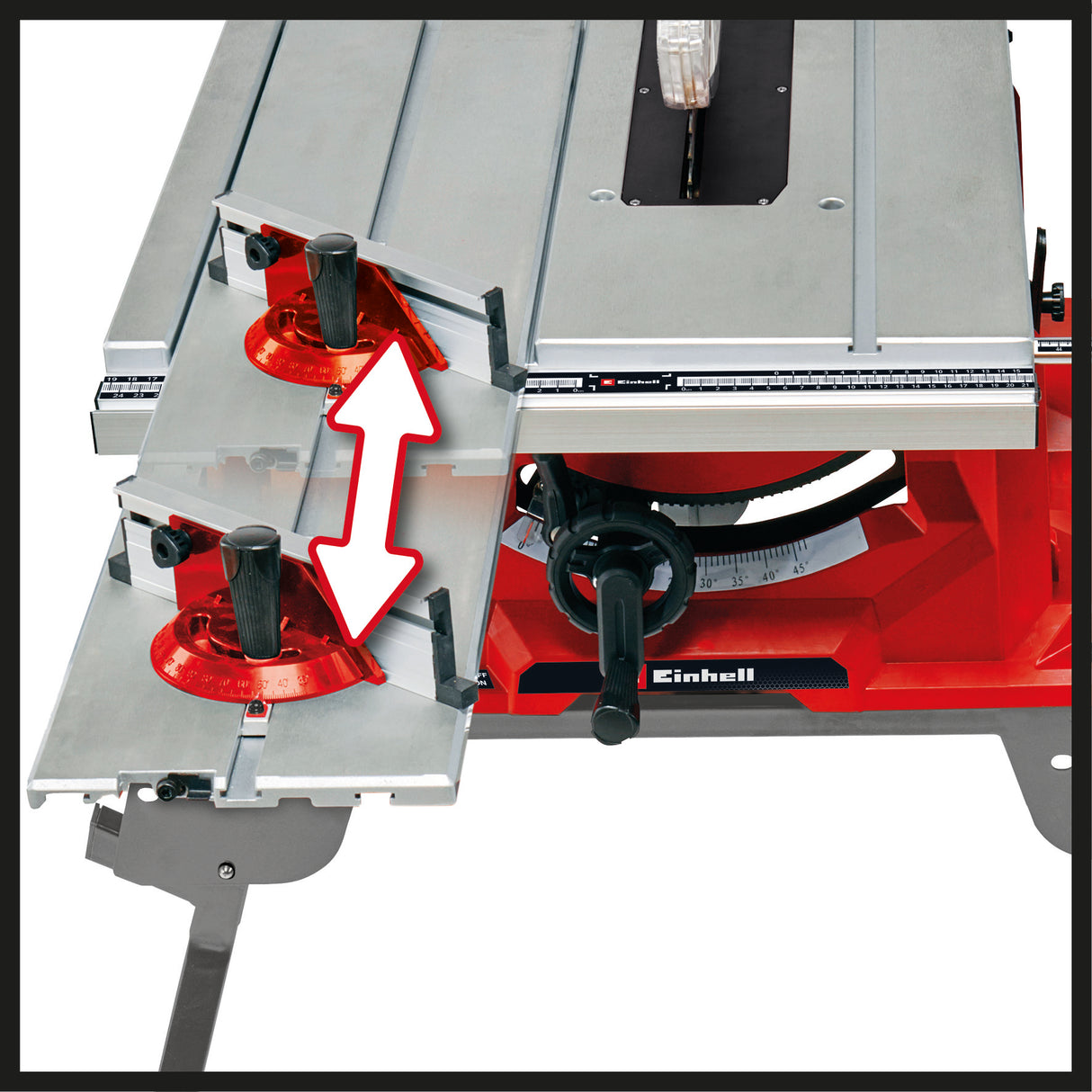 Einhell TE-CC 250 UF asztali körfűrész, max. 2000 W, formátumsín, könnyű indítás, alumínium asztal, párhuzamos és kereszt-/szögütköző, összecsukható és mobil