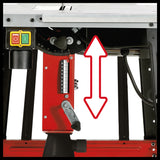Einhell TC-TS 315 U 2000 W asztali körfűrész, 85 mm vágási magasság, 315 mm fűrészlap átmérő, asztalhosszabbító, szögütköző, tolórúd, fűrészlap-cserélő szerszám