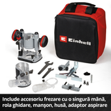 Freza multifuctionala pe acumulator Einhell Professional TP-RO 18 Set Li BL-Solo Power X-Change, 18 V, motor fara perii, reglare fina a adancimii de frezare, incl. accesorii + geanta, fara acumulator