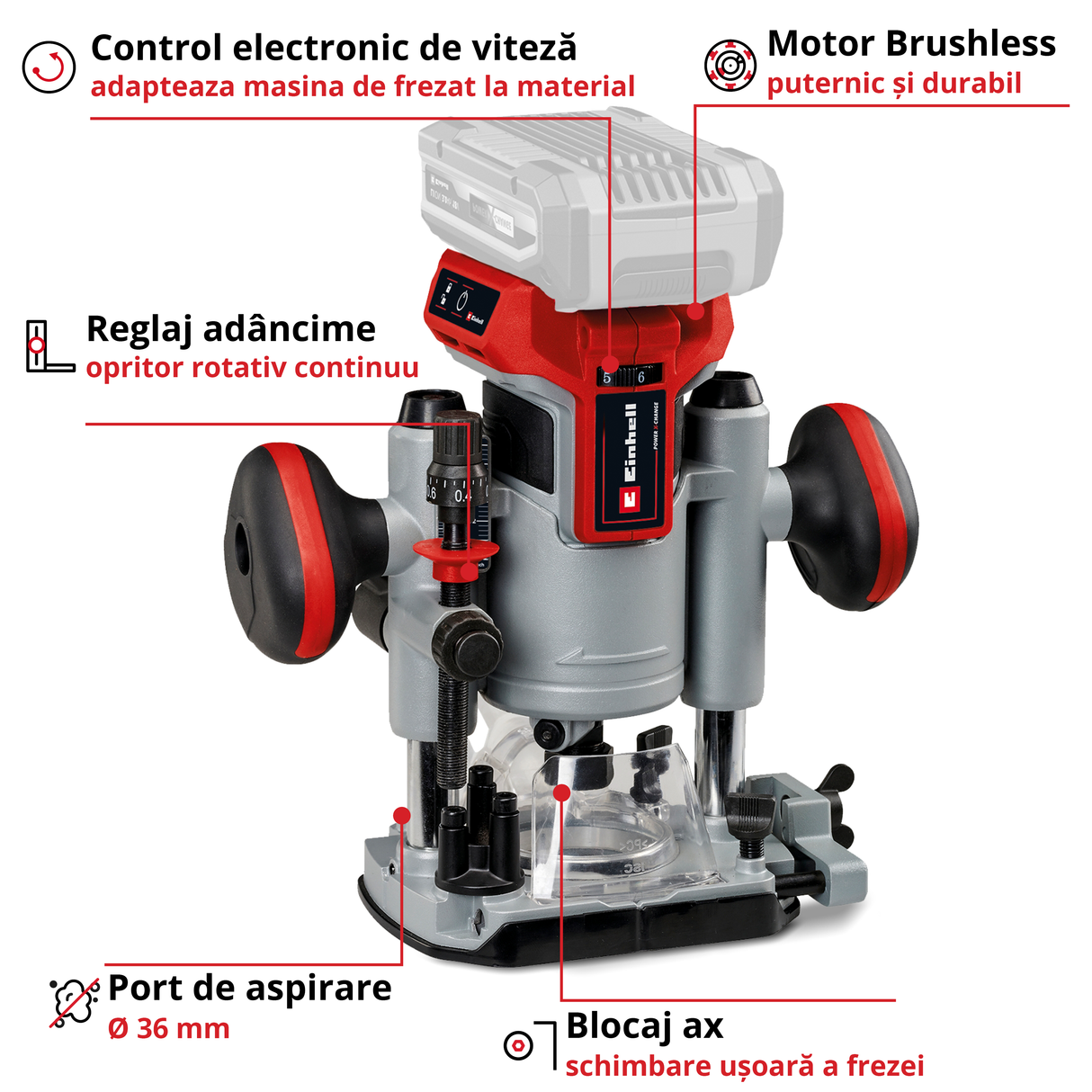 Einhell Professional TP-RO 18 Li BL-Solo Power X-Change akkus marógép (18 V, Li-ion, löketmagasság 35 mm, kefe nélküli motor, hosszvezetővel, akkumulátor és töltő nélkül)