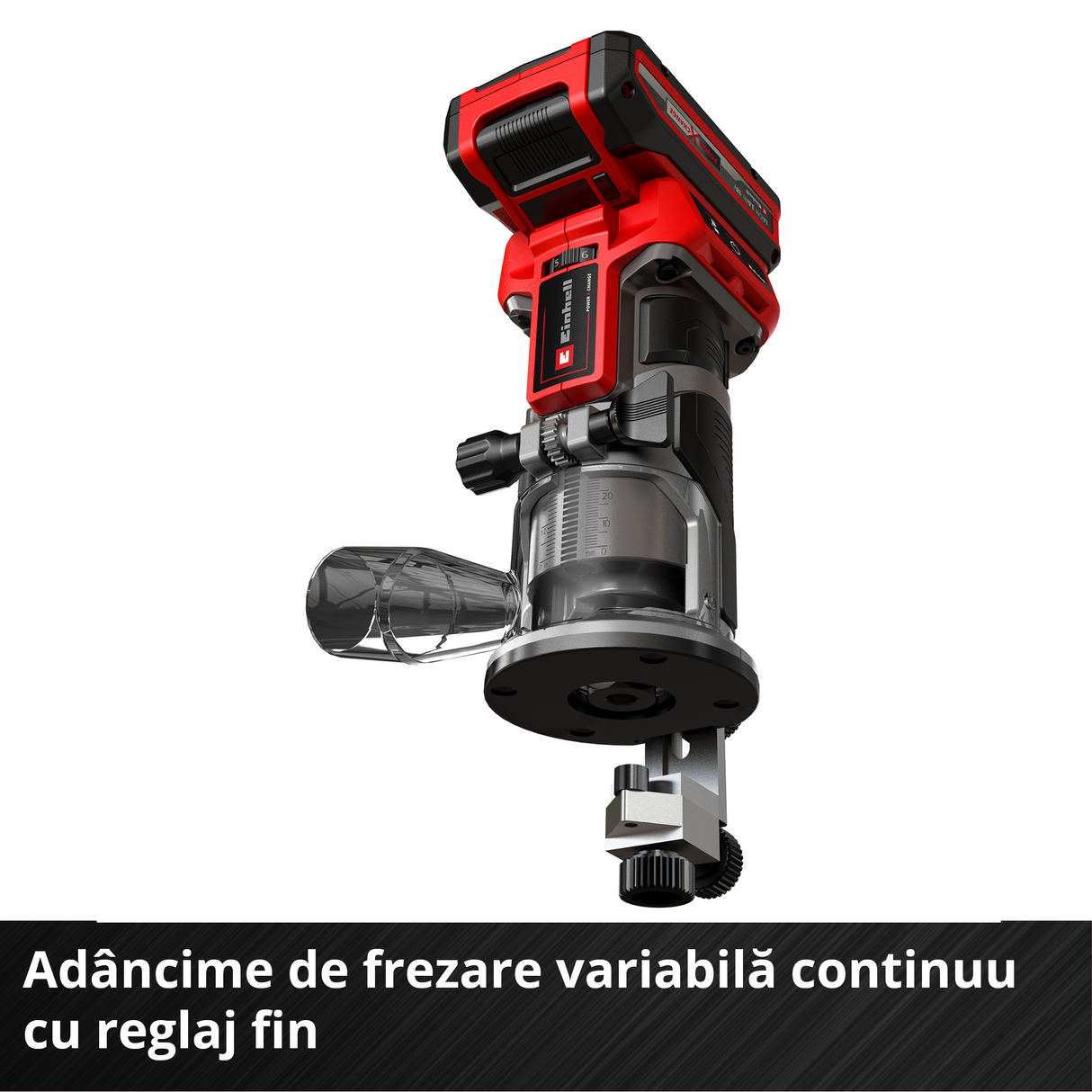 Einhell Professional TP-ET 18 Li BL-Solo Power X-Change akkus felsőmarógép, 18 V, Li-ion akkumulátorral, 40 mm-es löketmagassággal, szénkefe nélküli motorral, akkumulátor és töltő nélkül szállítjuk.