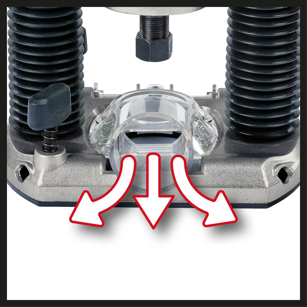 Masina de frezat Einhell TC-RO 1155 E, 1100 W, Ø 6 si 8 mm, control al vitezei, opritor paralel, adaptor pentru aspirarea prafului, inclusiv accesorii
