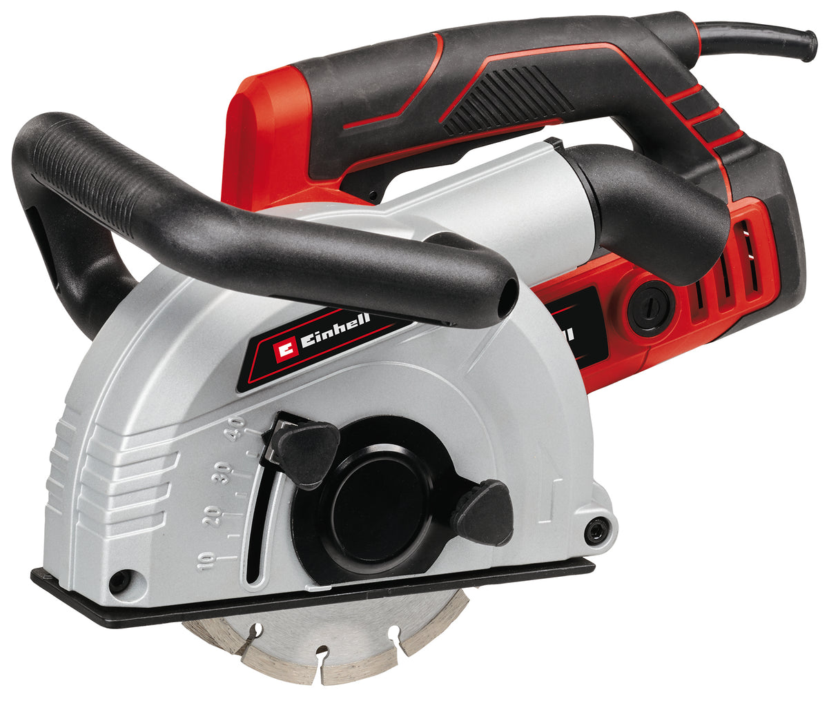 Debitor de canale pentru pereti Einhell TE-MA 1700, 1.700 W, reglare latime de taiere pana la 38 mm, adancime de taiere pana la 40 mm, pornire lina, protectie la supraincarcare, incl. 4 discuri de taiere diamantate