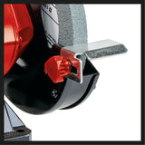Einhell TC-BG 150 kéttárcsás asztali csiszológép (150 W, kisebb és nagyobb javításokhoz, alakigazításhoz és előcsiszoláshoz/őrléshez, durva és finom csiszolókorong K36/K60