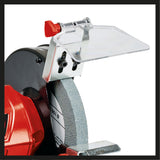 Einhell TC-BG 150 kéttárcsás asztali csiszológép (150 W, kisebb és nagyobb javításokhoz, alakigazításhoz és előcsiszoláshoz/őrléshez, durva és finom csiszolókorong K36/K60