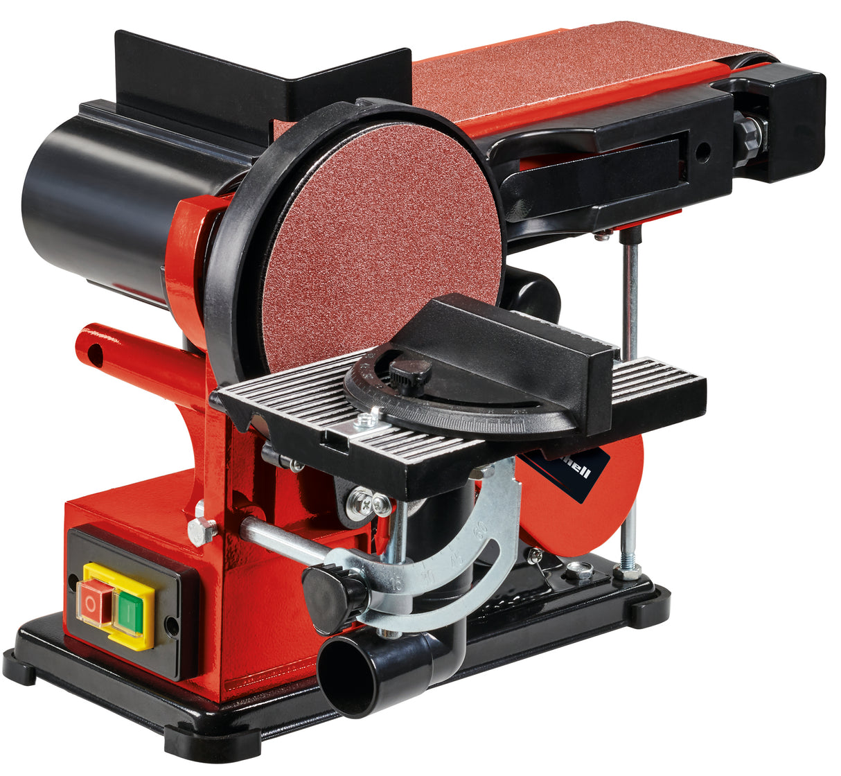 Slefuitor cu banda disc stationar Einhell TC-US 380, 380 W, viteza banda stationara 292 m/min, viteza disc abraziv 1.450 rpm, incl. 1x banda abraziva K80 si 1x hartie abraziva disc K80