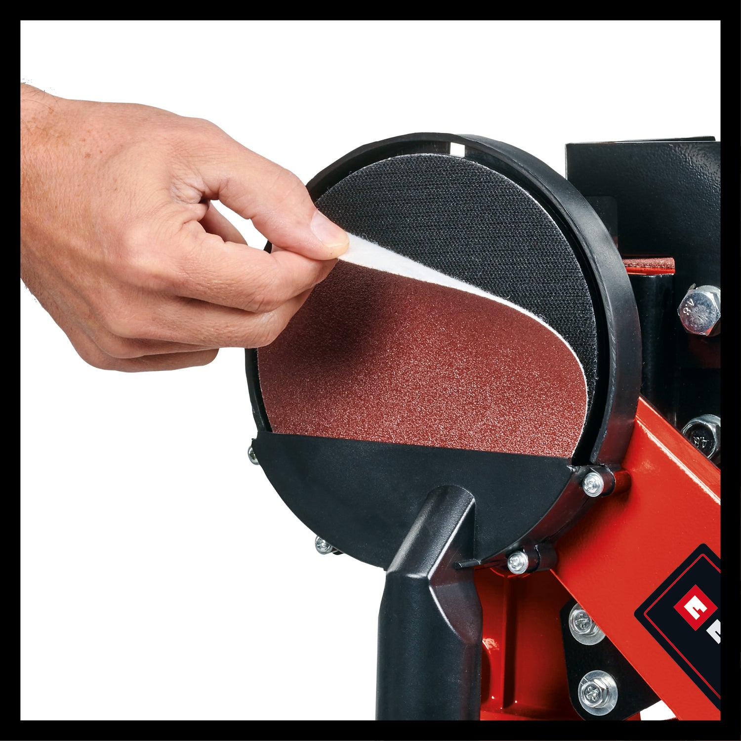 Slefuitor cu banda disc stationar Einhell TC-US 380, 380 W, viteza banda stationara 292 m/min, viteza disc abraziv 1.450 rpm, incl. 1x banda abraziva K80 si 1x hartie abraziva disc K80