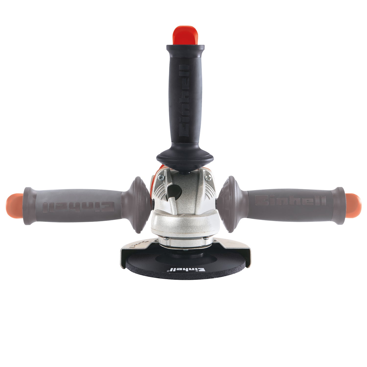 Einhell TE-AG 125 CE sarokcsiszoló, 1100 W, konstans elektronika, lapos fém hajtóműfej, pótfogantyú, tengelyretesz, kábelrögzítő, elölkulcs, vágókorong nem tartozék